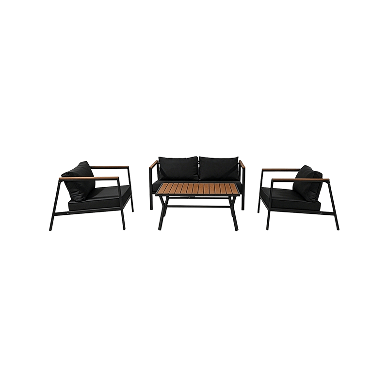 Outdoor Patio Conversation Metal Furniture Set Wood Design