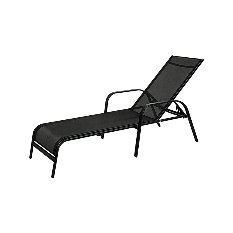 Outdoor Chaise Lounge Adjustable Backrest with Armrests