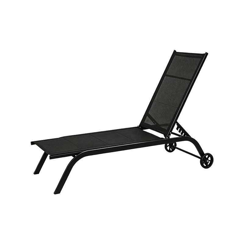 Outdoor Aluminum Lounge Chair Recliner with Wheels