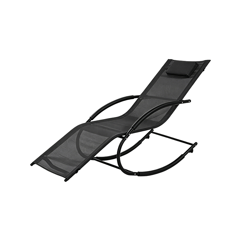 Garden Rocking Lounger with Armrests and Fabric Seating