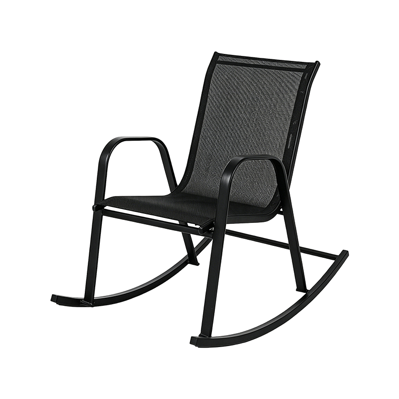 Outdoor Rocking Chair Breathable Mesh Seat Metal Frame