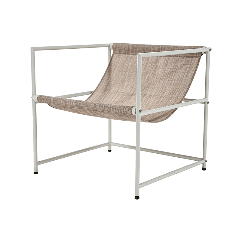 Canvas Lounge Chair Metal Frame Armchair