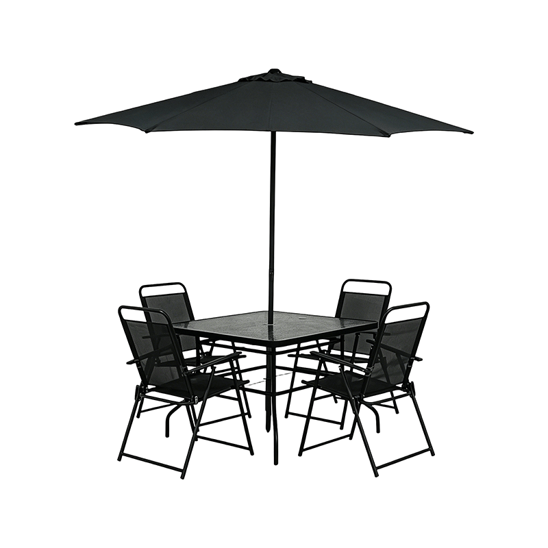 4 Person Metal Outdoor Patio Dining Set with Umbrella