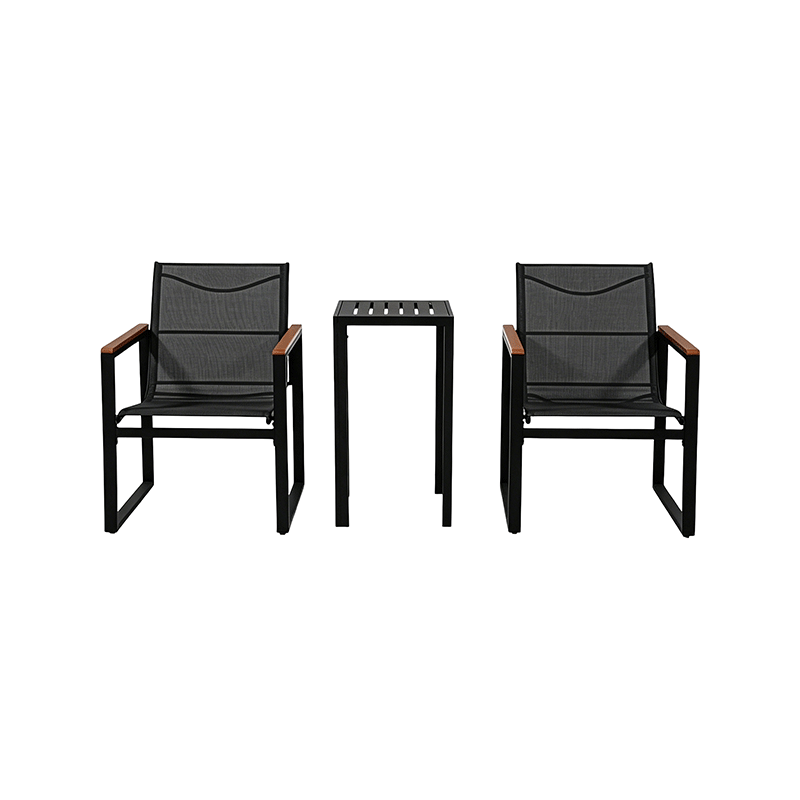 3PCS Outdoor Dining Chairs Rust-Proof Aluminum Frame